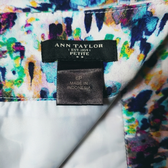 Ann Taylor Tailored Pencil Skirted Fully Lined Splatter Print Vibrant Colors - Picture 5 of 8